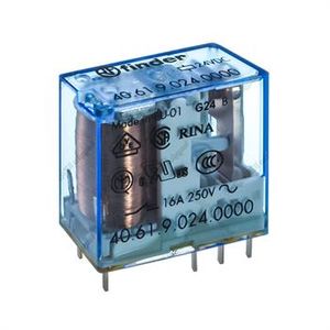 رله کتابی فیندر شیشه ای 24 ولت 16 آمپر 8 پایه FINDER 40.61.9.024