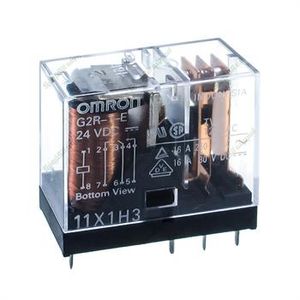 رله کتابی امرون شیشه ای 24 ولت 16 آمپر 8 پایه OMRON G2R-1-E