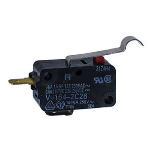 میکروسوئیچ دو پایه اهرم منحنی 16 آمپر 2 پایه  OMRON V-164-2C CCLOSE