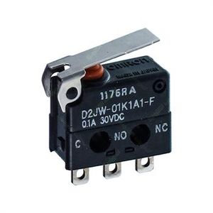 میکروسوئیچ ضد آب اهرام دار کوچک 0.1 آمپر 3 پایه  OMRON D2JW-01K1A1-F