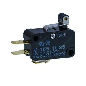 میکروسوئیچ غلطک کوتاه 15 آمپر 3 پایه  OMRON V-155-1C25