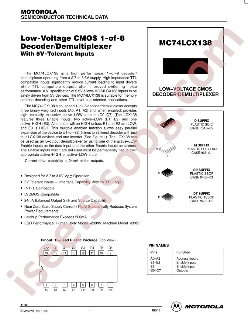 MC74LCX138D