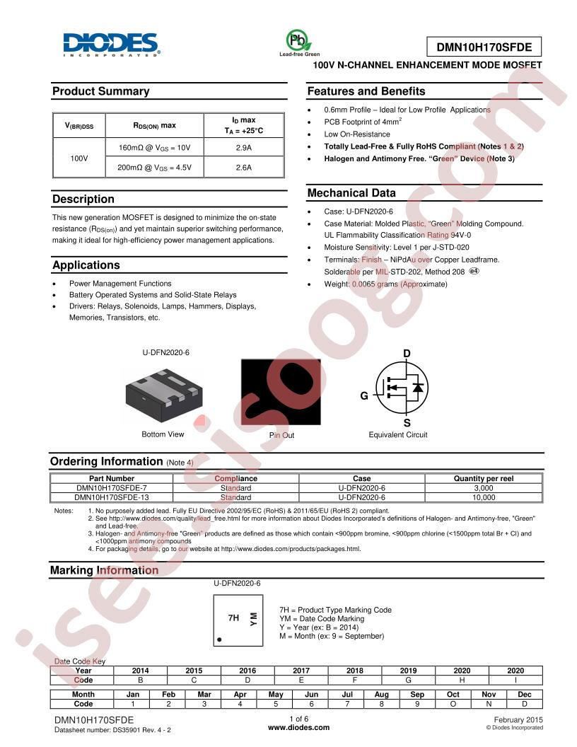 DMN10H170SFDE-13