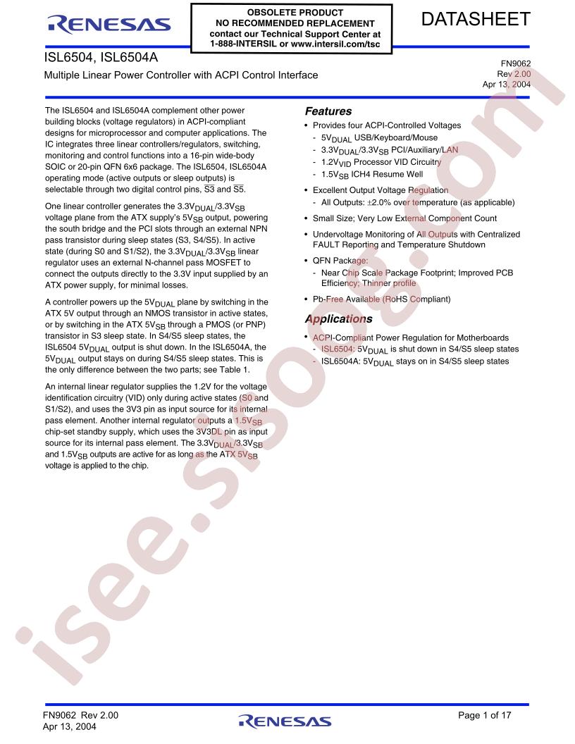 ISL6504ACBZ