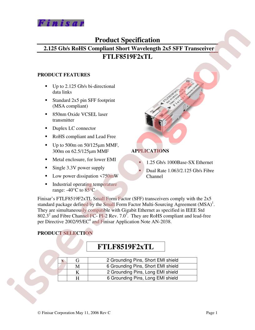 FTLF8519F2HTL