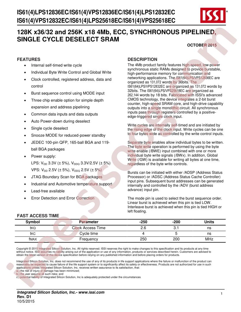 IS61LPS12832EC-200B2