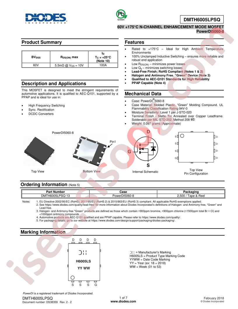 DMTH6005LPSQ-13