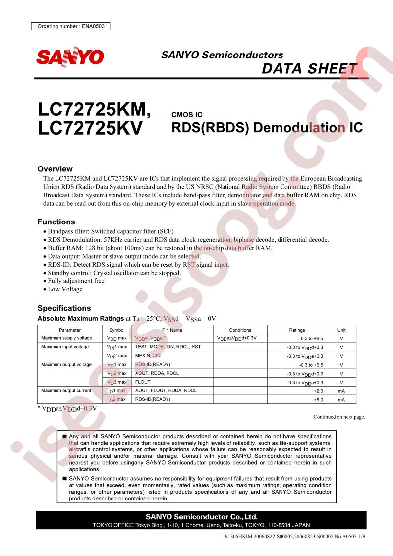 LC72725KM