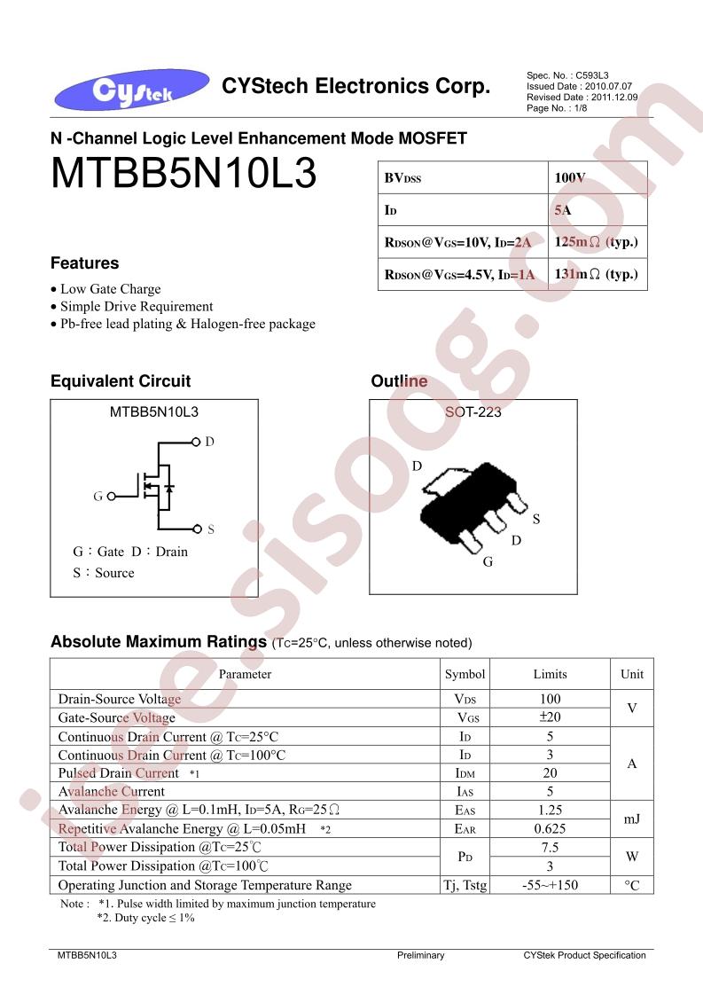 MTBB5N10L3