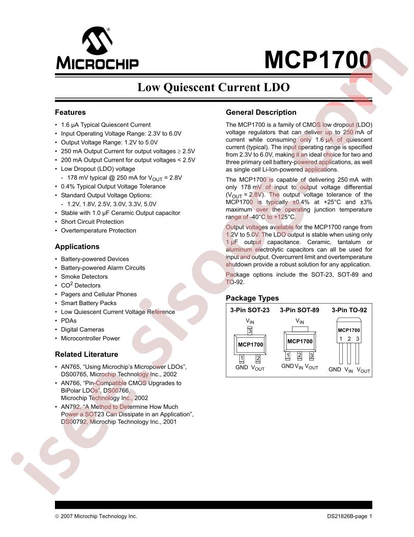 MCP1700T-5002ETT