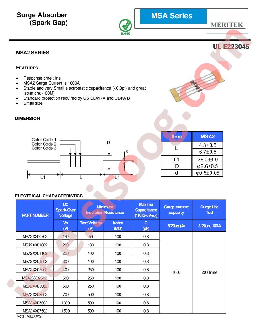 MSA2XX03002