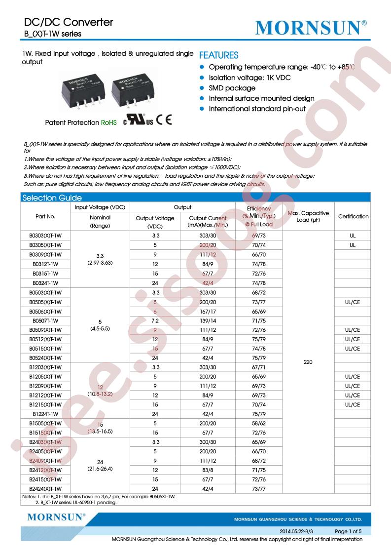 B0505(X)T-1W