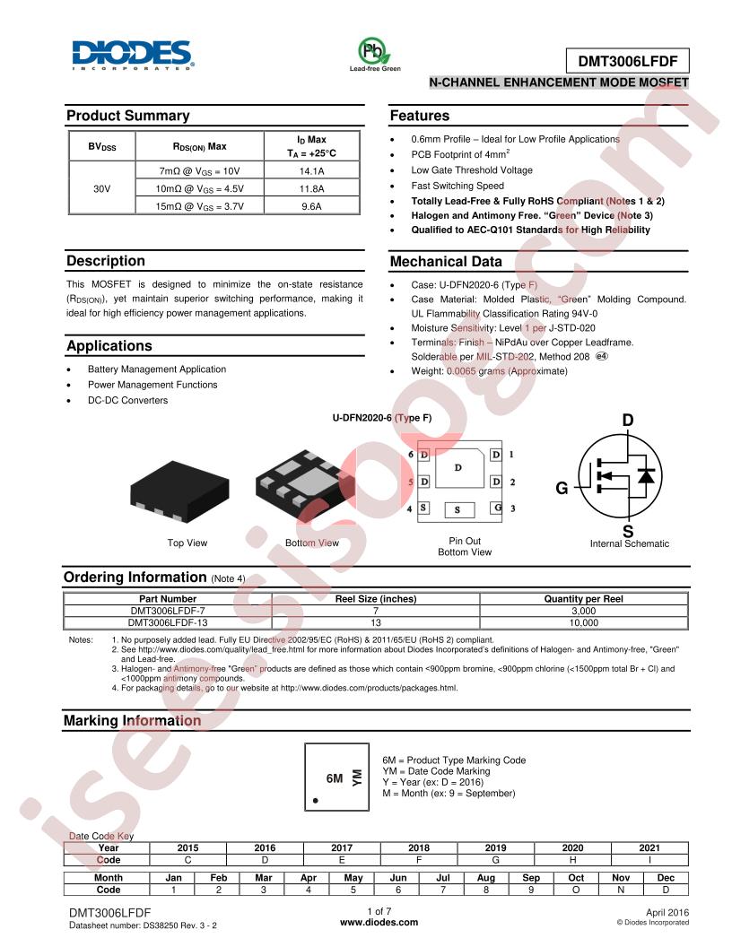 DMT3006LFDF-7