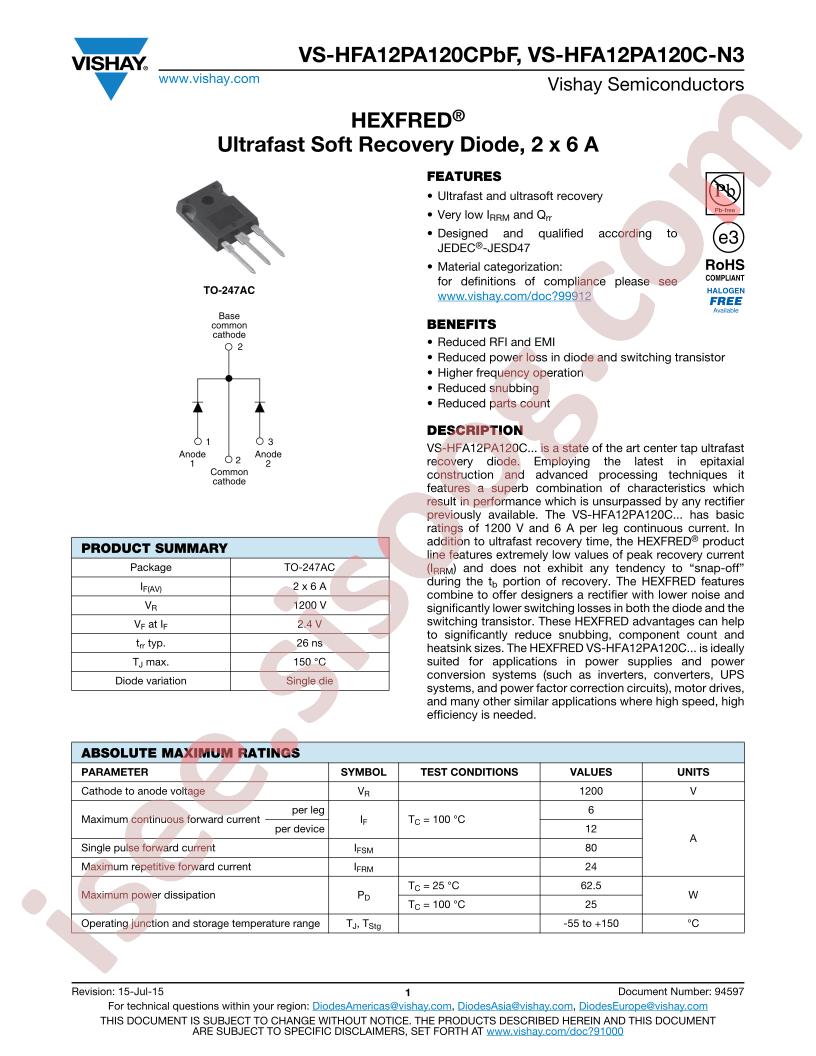 VS-HFA12PA120CPBF