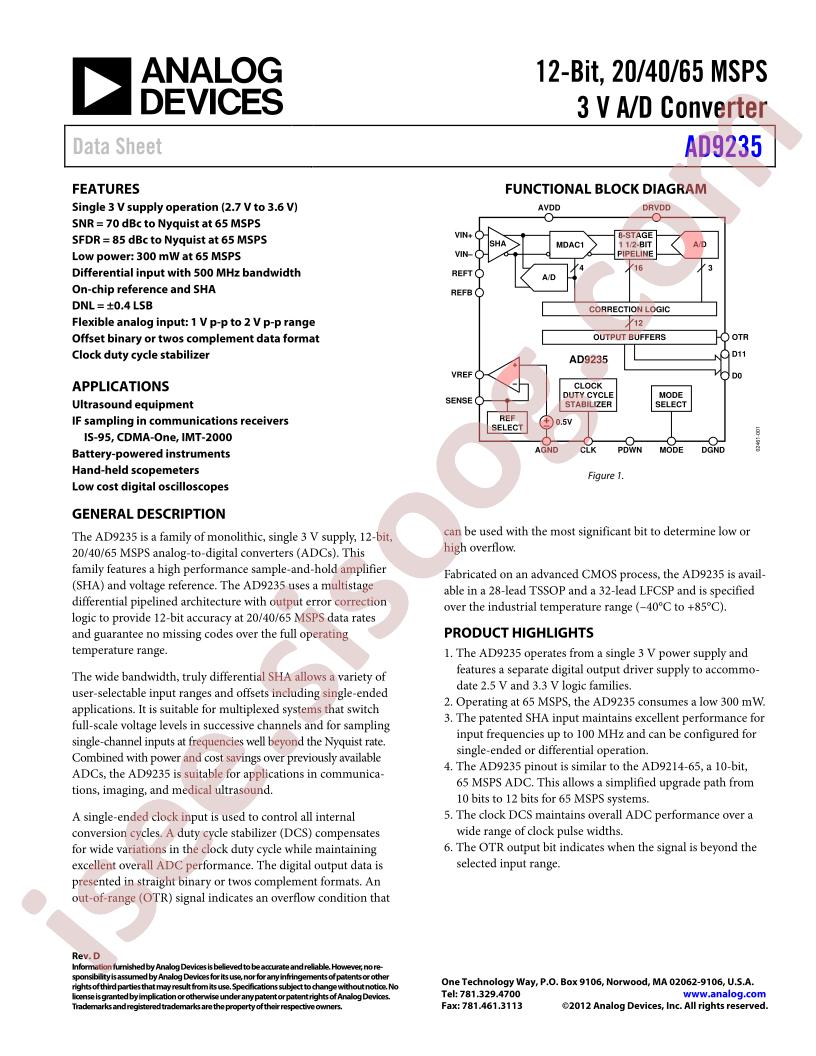 AD9235BCP-65EBZ