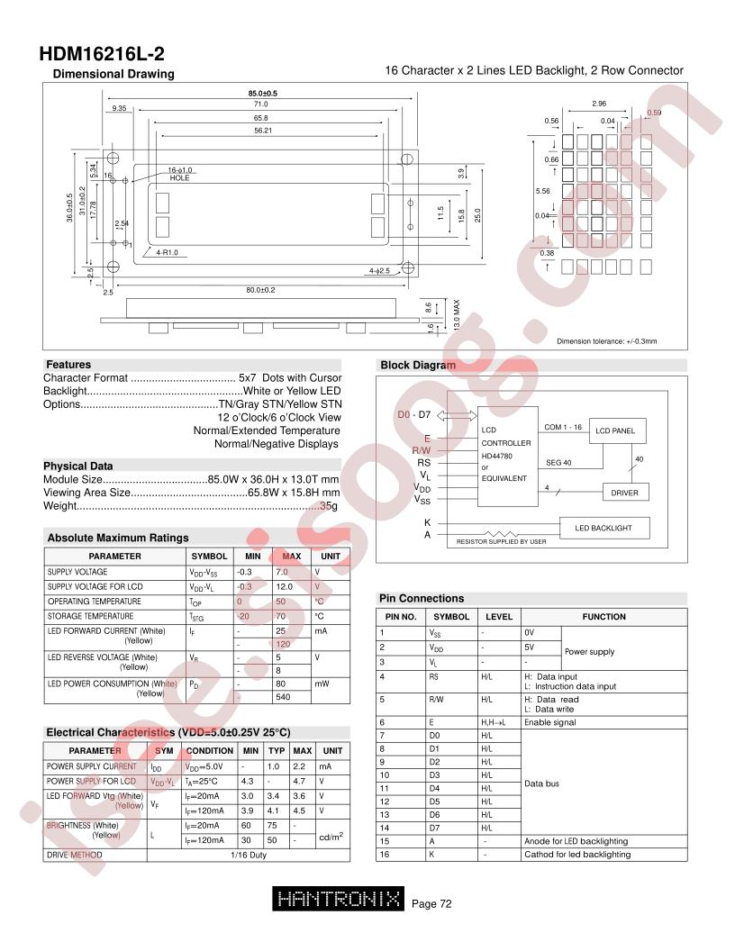 HDM16216L-2-X30S