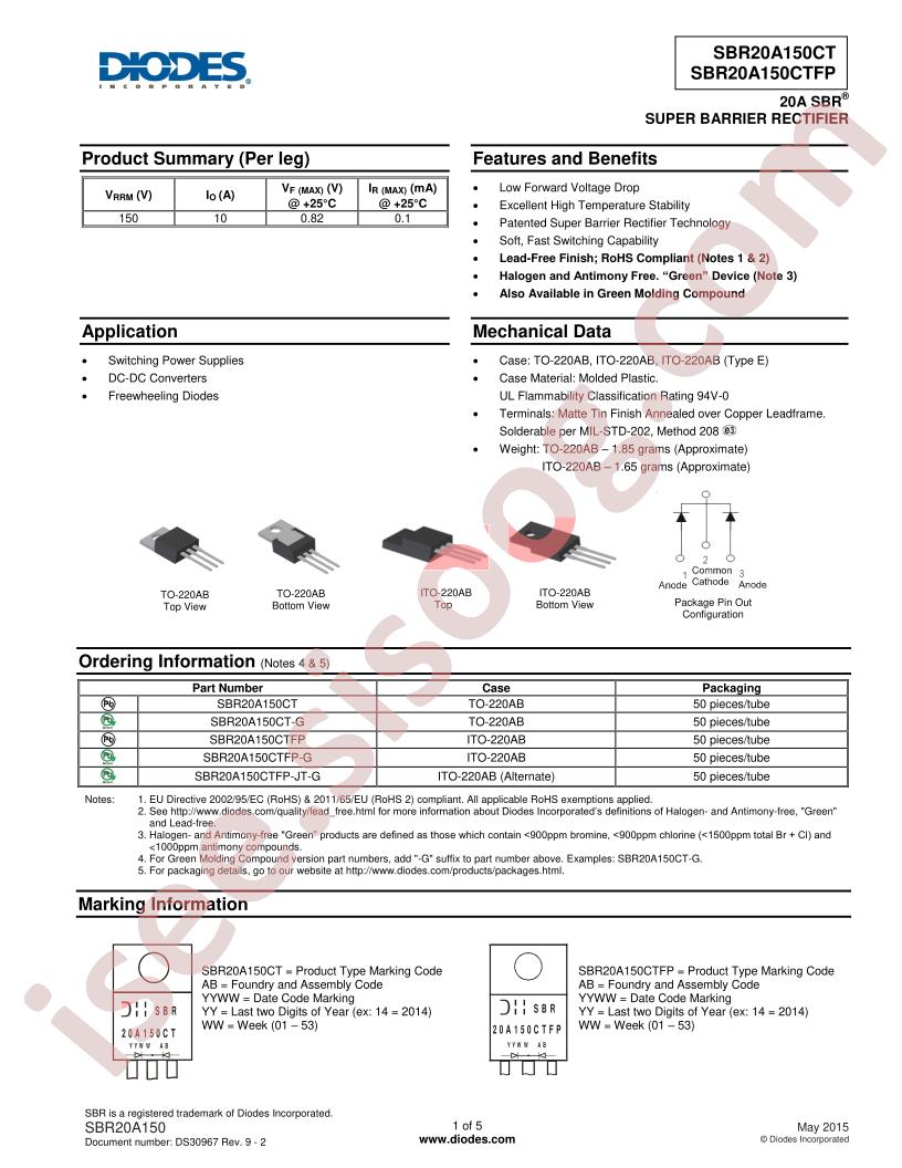 SBR20A150CTFP-JT-G