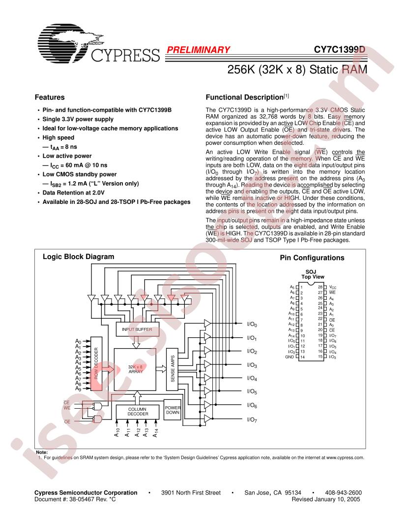 CY7C1399DL-12ZXC