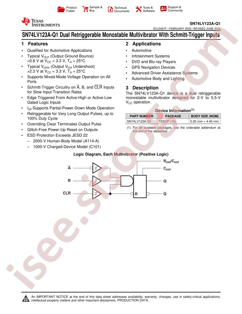 SN74LV123A-EP