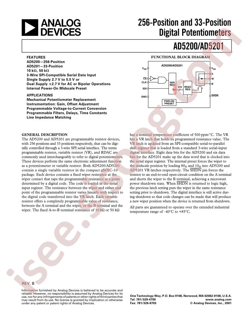 AD5201BRM10-REEL7