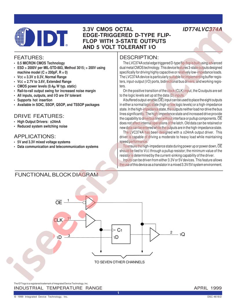 IDT74LVC374APG