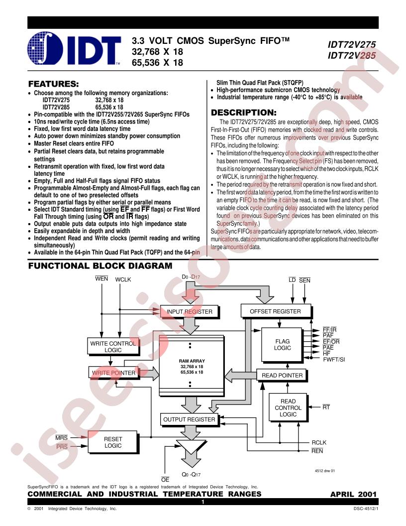IDT72V275L10PFI