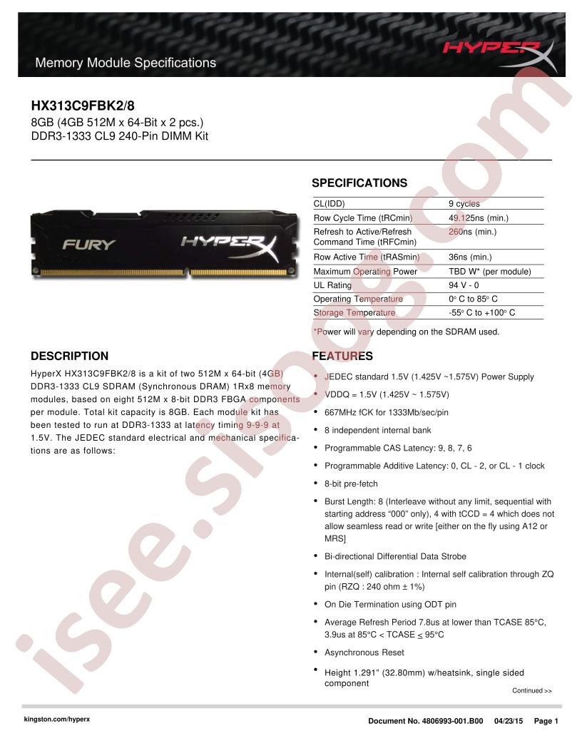 HX313C9FBK2-8