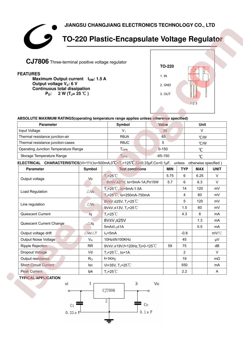 CJ7806F-TO-220