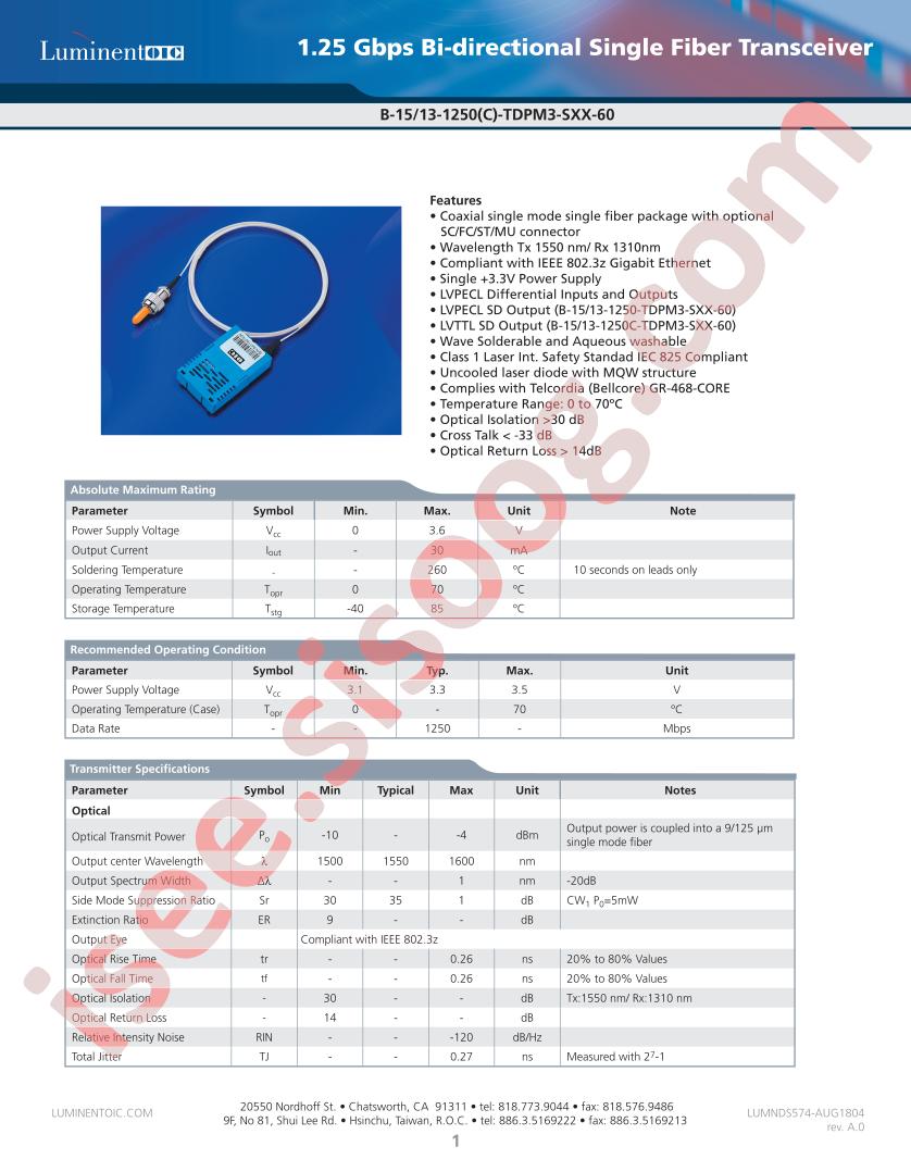 B-15-1250-TDPM3-SFC-60