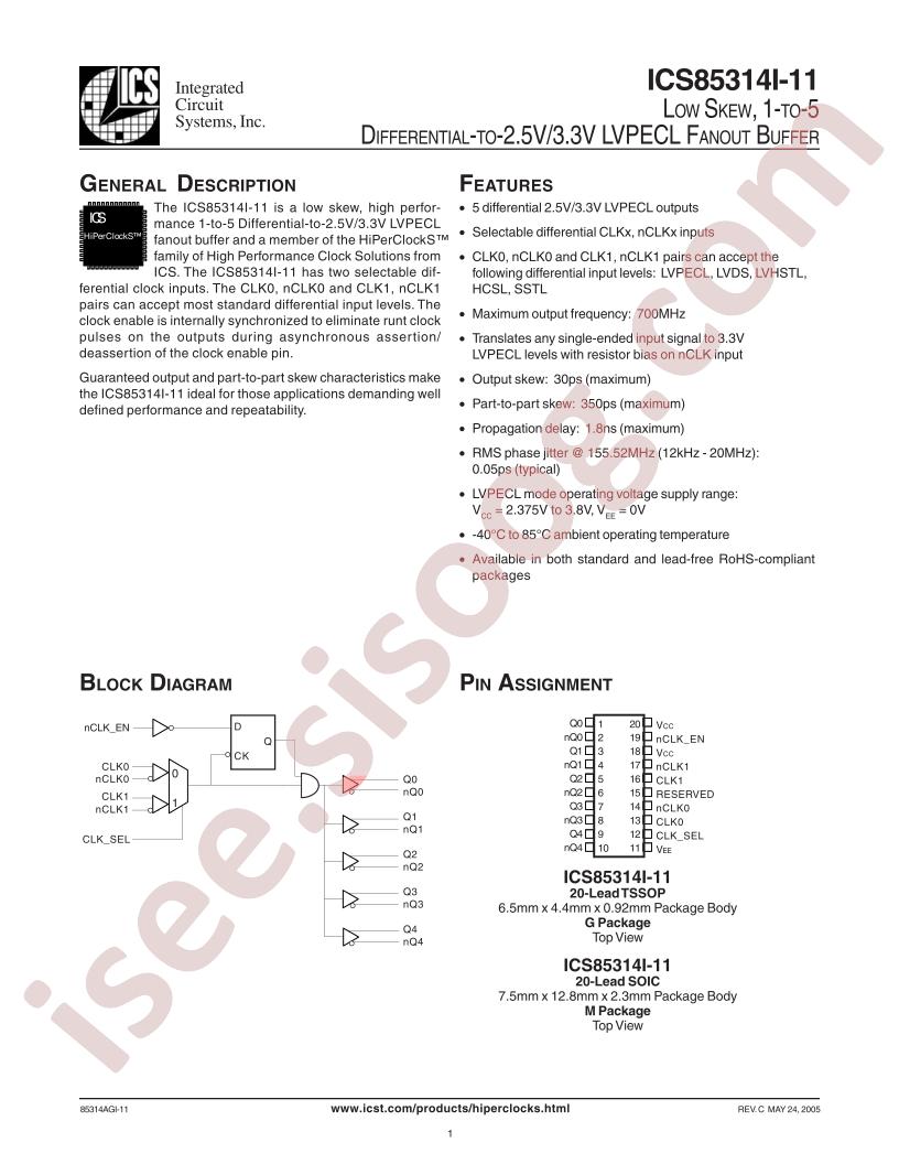 ICS85314AGI-11LFT