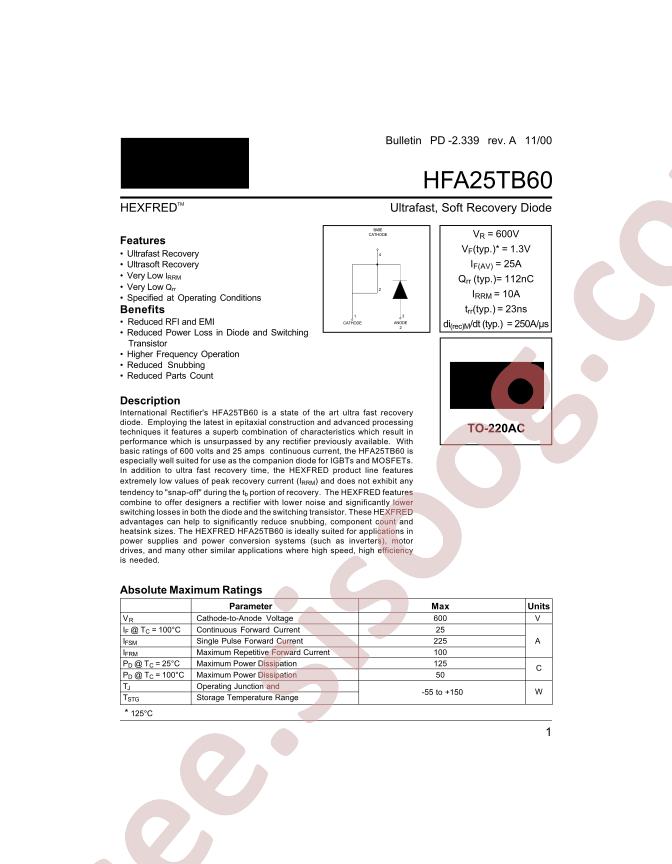 VS-HFA25TB60PBF
