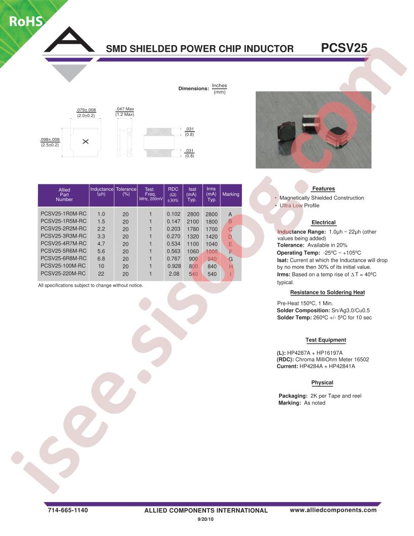 PCSV25-1R0M-RC