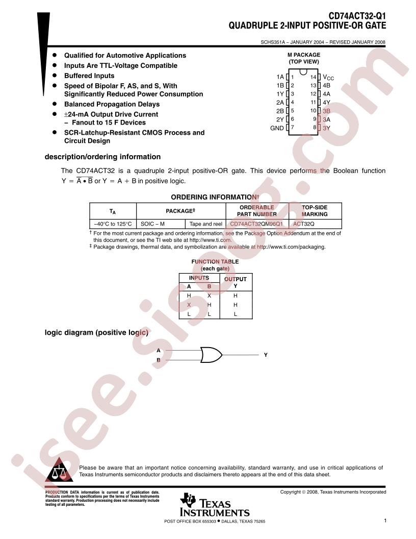 CD74ACT32-Q1