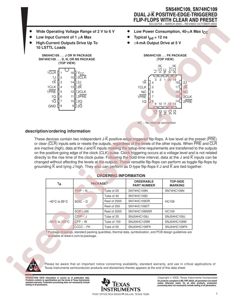 SN54HC109