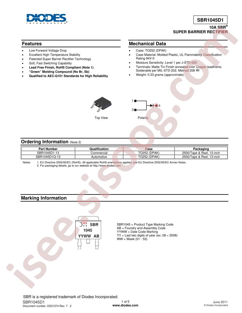 SBR1045D1Q-13