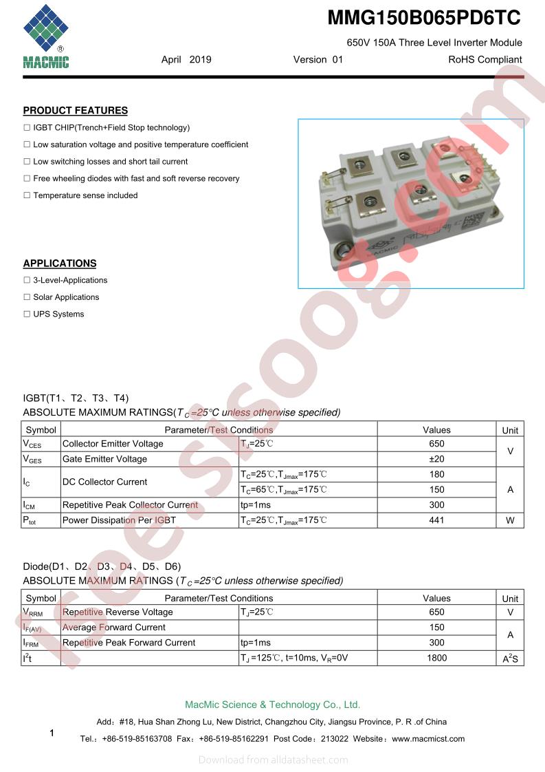 MMG150B065PD6TC
