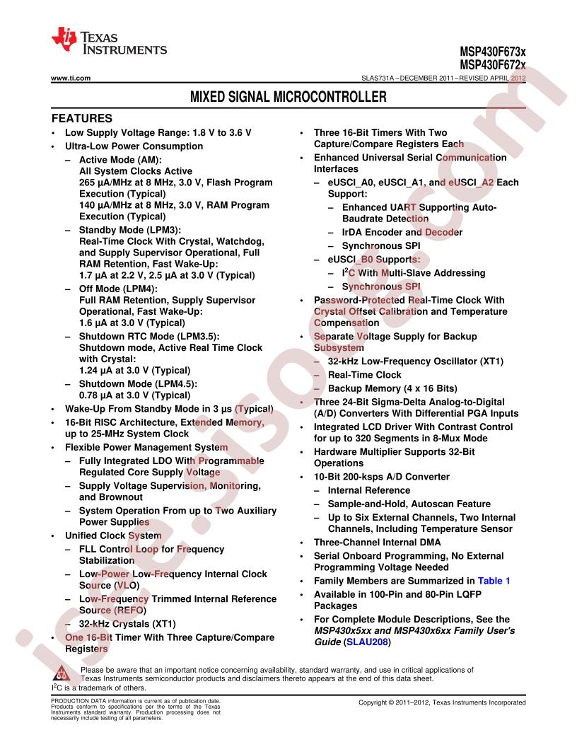 MSP430F6736IPN