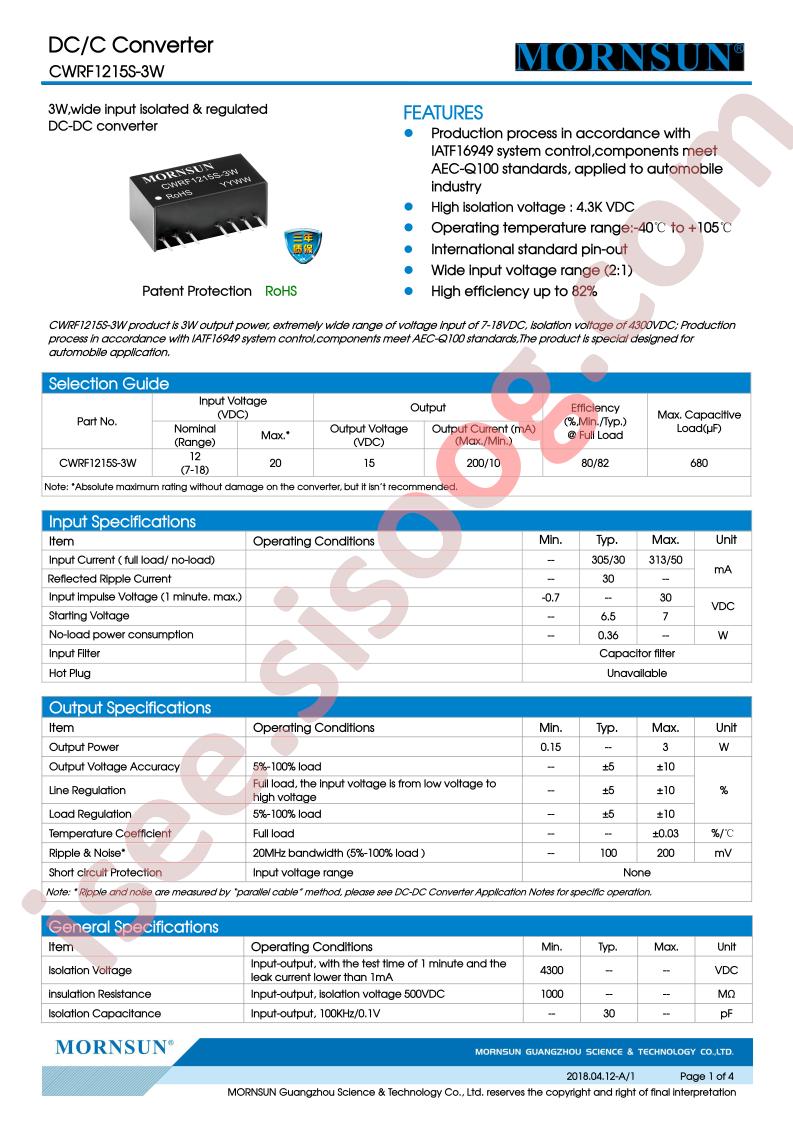 CWRF1215S-3W