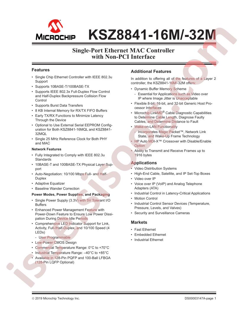 KSZ8841-16MQLI-TR