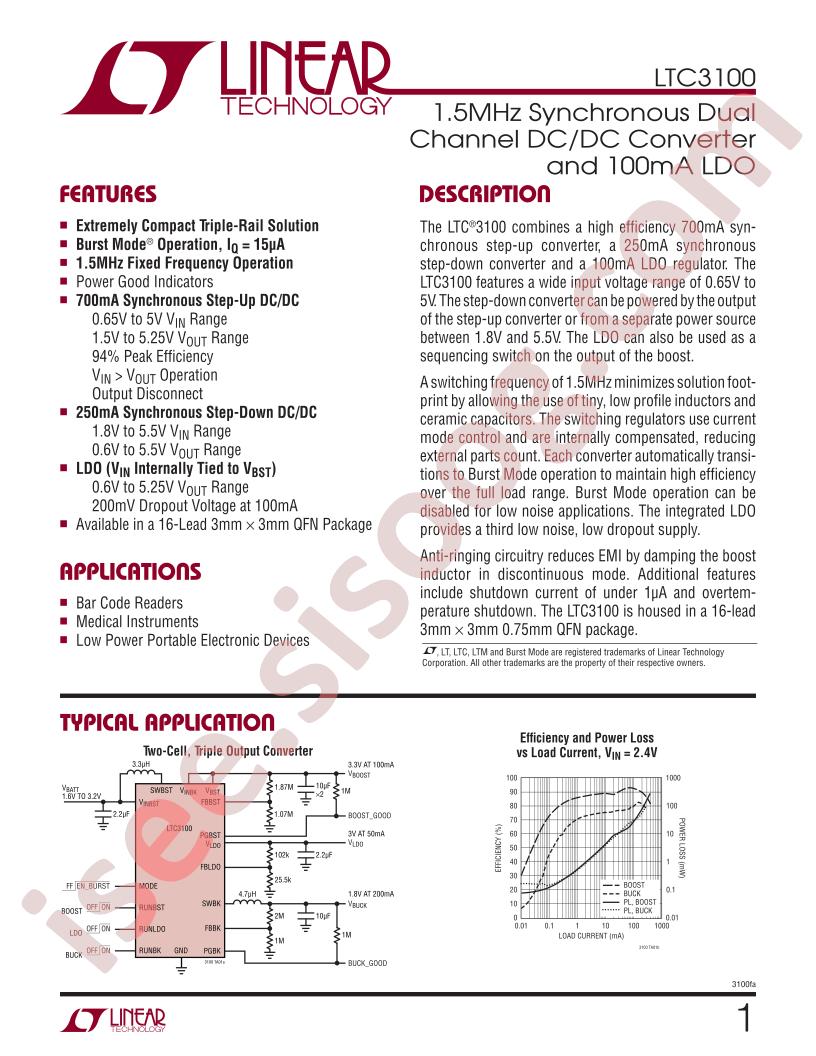 LTC3100EUD-TRPBF