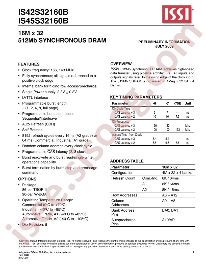 IS45S32160B-7BLA1