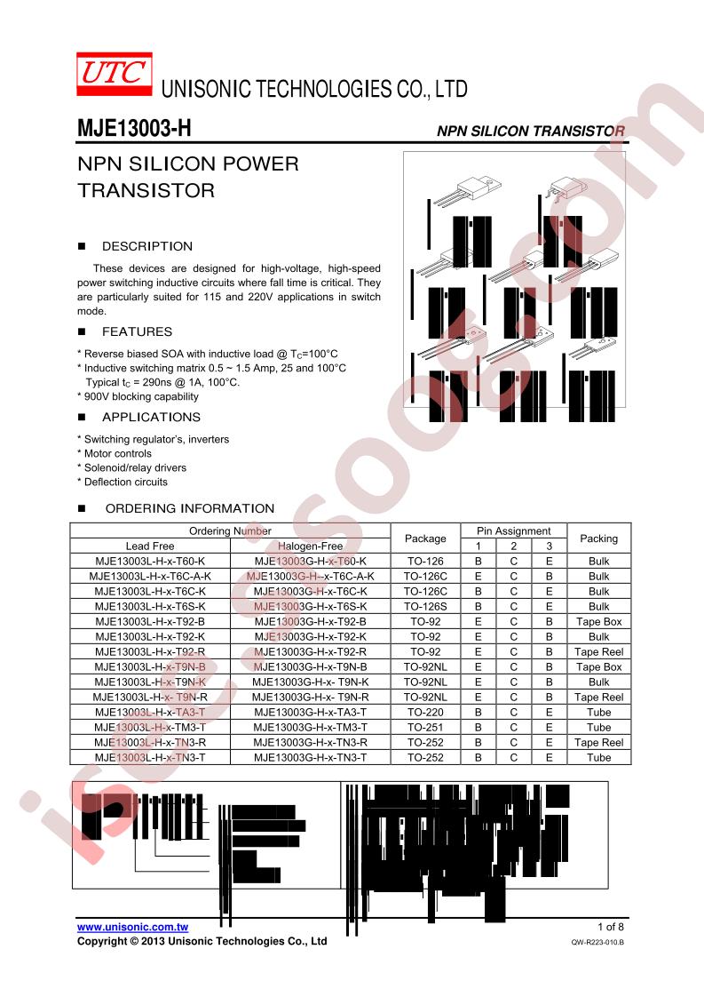 MJE13003G-H-G-T60-K