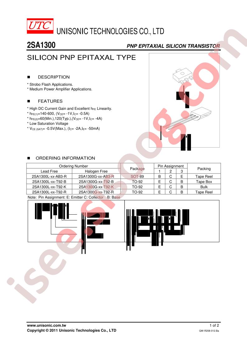 2SA1300G-XX-T92-B