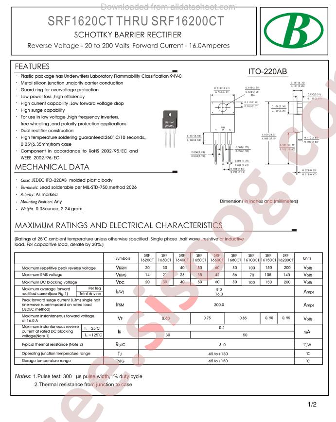 SRF1630CT-30V-ITO-220AB