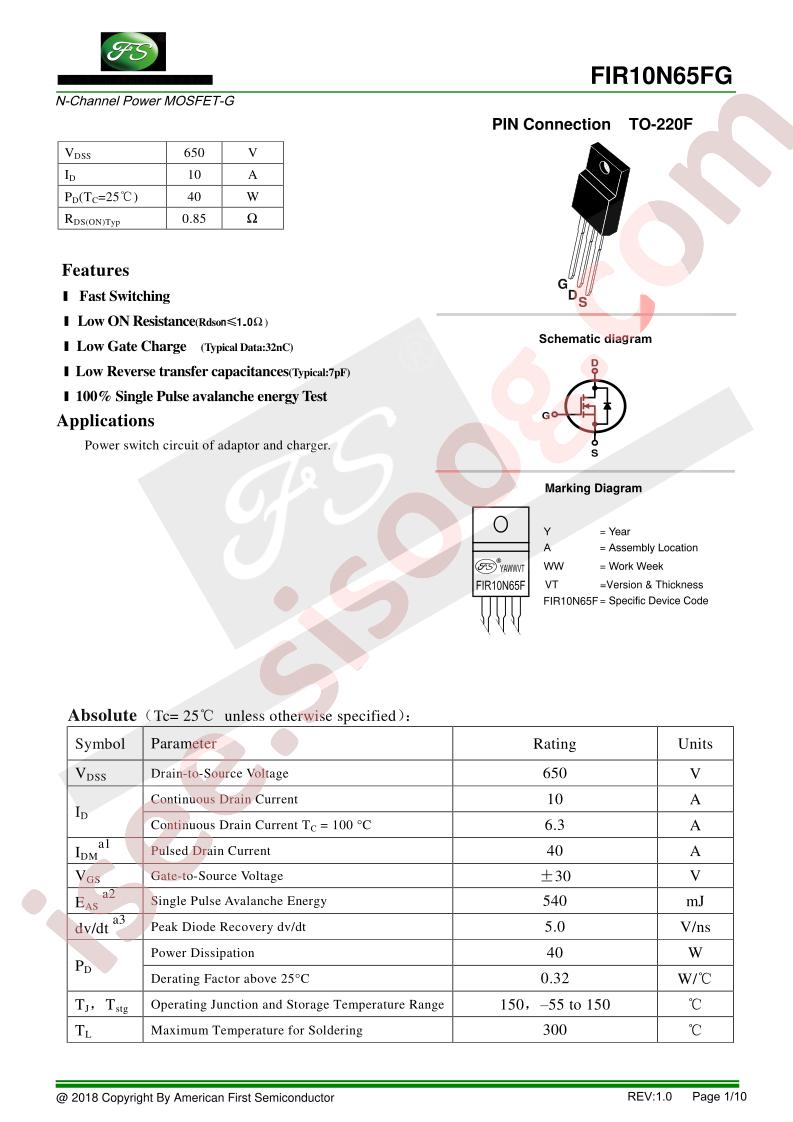 FIR10N65FG