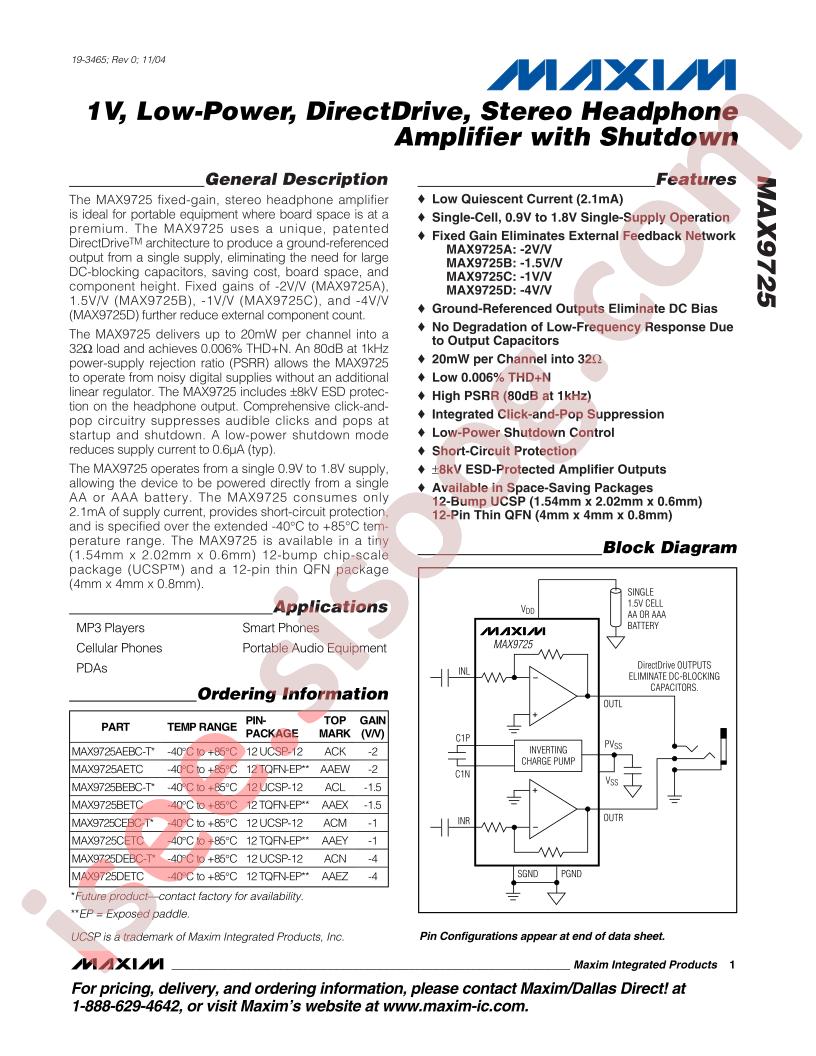 MAX9725AETC
