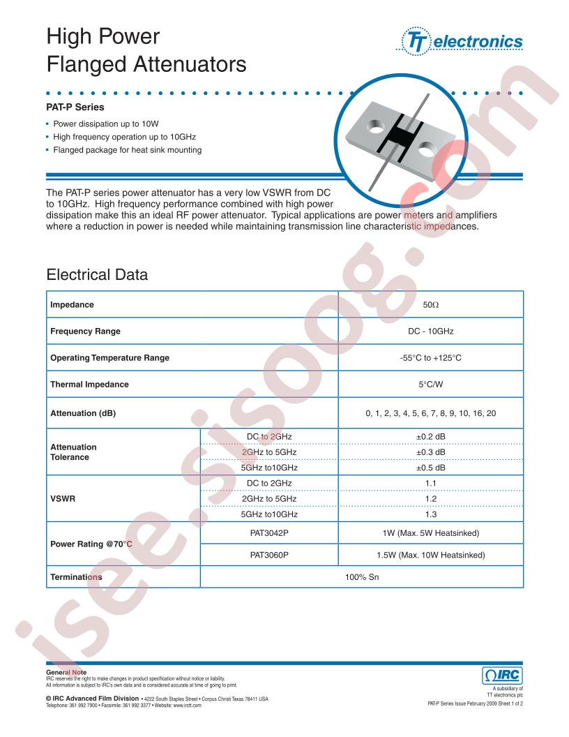 HFR-PAT3060PLF-50R0-03-B