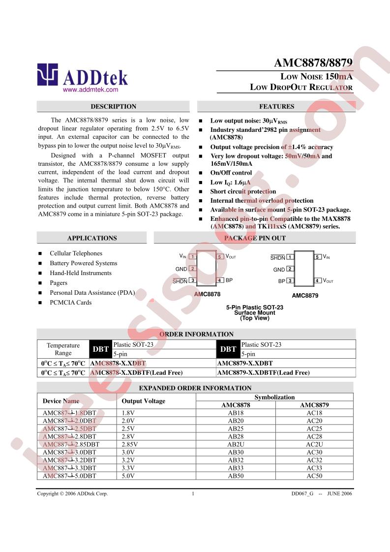 AMC887-2.85DBT