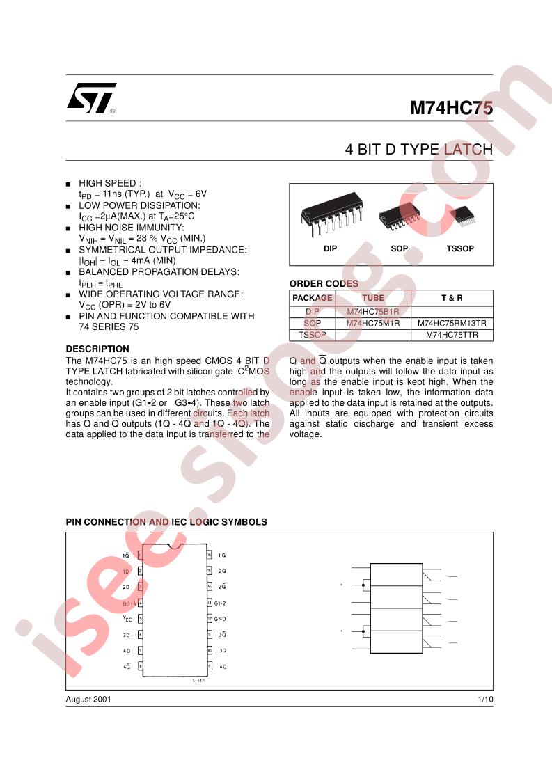 M74HC75RM13TR