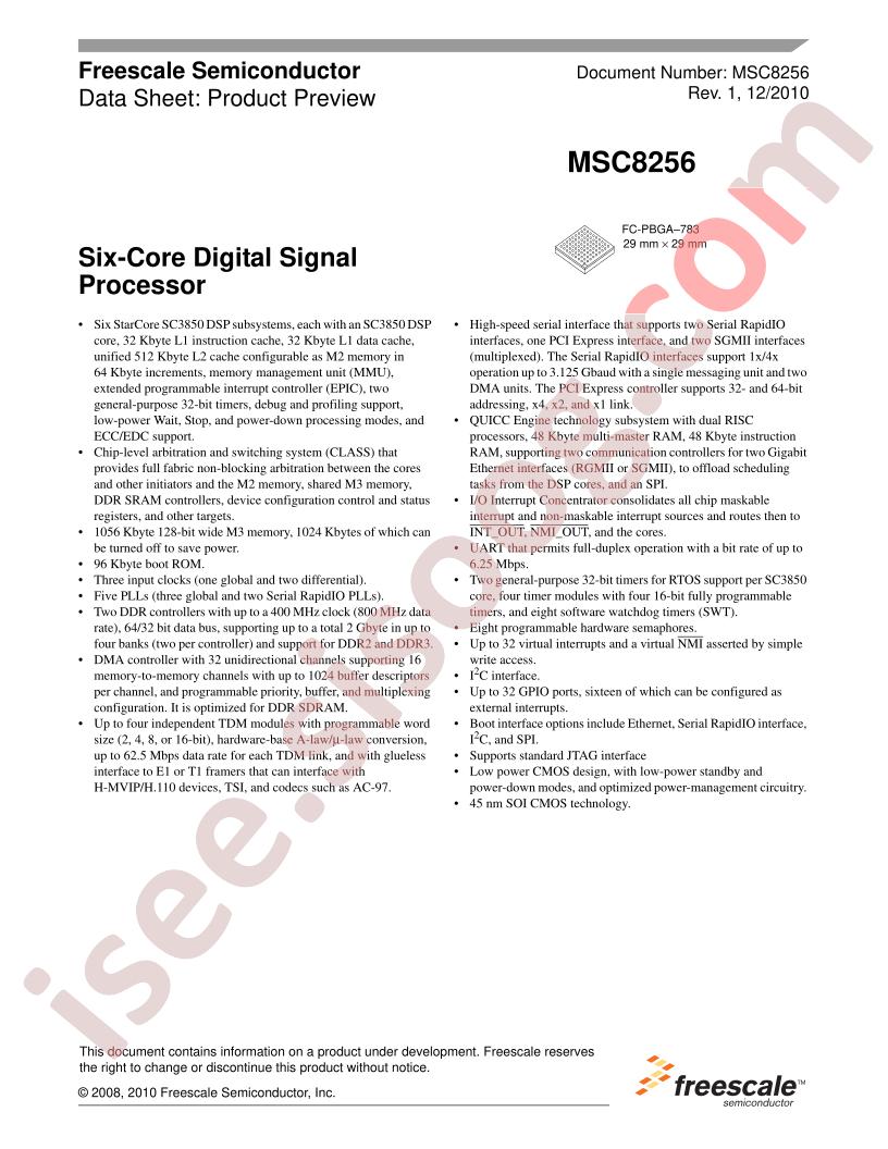 MSC8256SVT800B
